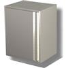 Ristotecno Pensile inox chiuso con ante a battenti. 1 ripiano. H.cm. 65 - 60x40x65H - 1 anta a battente - AISI 430