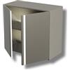 Ristotecno Pensile inox chiuso con ante a battenti. 1 ripiano. H.cm. 65 - 60x40x65H - 2 ante a battente - AISI 430