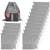 JOJOCY 15 sacchetti per la polvere per borse, in tessuto non tessuto da 35 cm, antipolvere con coulisse, con finestra trasparente, organizer per riporre borse (grigio)