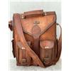 Cammello Zaino in pelle pieno fiore cammello 15" borsa a tracolla laptop zaino da viag...