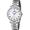 Silverora Orologio da donna analogico al quarzo, cronografo impermeabile in acciaio inossidabile, orologio da polso sportivo casual per coppia, argento-uomo, Bracciale