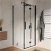 DEGHI Box doccia 85x85 cm a soffietto vetro anticalcare trasparente e profilo nero opaco 195h - Flexy
