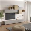 DEGHI Parete attrezzata 260 cm in legno cashmere e rovere - Zanga