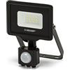 VELAMP Proiettore LED SMD 10W - Sensore di movimento - Impermeabile IP44 - Luce Bianco Naturale 4000K - Colore Nero - Ideale per esterni come faro di sicurezza