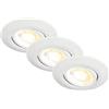 BRILONER - Set di 3 faretti da incasso a LED 230V Corpo 50% riciclato, Inclinabile, Ra90, Variazione temperatura colore, LED spot, piatto, Foro 68mm, 90x24mm (DxH), Bianco