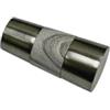 GARDINIA Terminali per aste per tende e bastoni per tende con Ø 16/19 mm, metallo, aspetto acciaio inox/aspetto legno grigio, serie Sol, 2 pezzi
