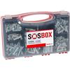 Fischer SOS di Box, spreizduebel S + Viti, tasselli universali Fu + Viti, tasselli e viti set, 360 pezzi, 533629