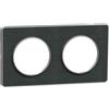 Schneider Electric - Odace Touch - PLQ Kvadrat Ombre/alluminio a 2 posti orizzontali. Interasse 71mm - S530804KB