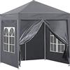 CLIPOP Gazebo da giardino da 3 x 3 m, con 4 pannelli laterali e borsa per il trasporto, resistente e immediato gazebo per matrimoni, campeggio, spiaggia