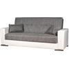 Arredo Stock Divano letto 3 posti, 230x97x93 cm (Ecopelle bianca tessuto grigio)