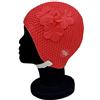 Blue Reef Oslo Bubble Solid Colour Floral Ladies Classic Retro 3 Gruppo di fiori Sottilissimo tono su tono 3D Petalo Elegante Cappello da Nuoto Vintage Cappello da Nuoto Taglia Unica Adulti Con