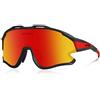 Queshark Occhiali Ciclismo Polarizzati, Occhiali Bici Uomo Donna, Con 1 Lenti o 4 lenti Intercambiabili, TR90 Montatura, UV400 Occhiali Sportivi per Ciclismo Corsa Pesca Baseball Sci