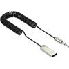 meukcez Ricevitore Bluetooth 5.0 per Auto, Adattatore Bluetooth Aux con Jack AUX da 3,5mm, USB Bluetooth Auto, Microfono Integrato per Auto e Casa, Plug&Play, Compatibilità Universale con Smartphone e Tablet