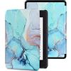 MOKASE Custodia Compatibile con Kindle 10a Generazione 2019 (Modello No.: J9G29R), Pelle Sintetica Custodia con Automatica Sveglia/Sonno con Cinturino Elastico per Kindle E-reader 2019, Green Marble
