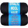 Samtress lana brasiliana capelli filato acrilico per africano uncinetto trecce finte locs maglia capelli fibra sintetica estensioni dei capelli 2 rulli naturalmente nero
