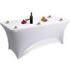Venga amigos Elastica Copritavolo Stretch 183x75x75 CM Rettangolare da Cocktail Tovaglia Lavabile Copertura da Tavolo per Mostre Feste Party di Matrimonio da Bar 6ft(Bianco)