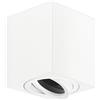GeyouLux Faretto GU10 da Soffitto Bianco, 80x84mm Faretto da Superficie Quadrato, Orientabile 30°, Plafoniera 230V con Attacco GU10, Spot in Alluminio, Senza Lampadina, 1 Pezzo