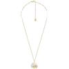 Fossil Collana da donna in acciaio inossidabile con chiusura a moschettone, tono oro, con ciondolo rotondo