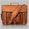 Fatto a mano Borsa a tracolla marrone 18 pollici ottima pelle per laptop vera borsa vintage