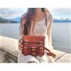 Fatto a mano Borsa messenger 7x9 capra anni 90 vintage marrone borsa a tracolla valigetta ...