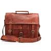 Fatto a mano Borsa per laptop a tracolla messenger in pelle marrone vintage da uomo 22,5 p...