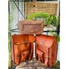Fatto a mano Borsa da sella in vera pelle con borchie colore marrone grande per moto e 2 c...