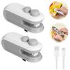 RuiDay Mini Sigilla Sacchetti, USB Sigillatore per Sacchetti Ricaricabile Sigillatore Termico, 2in1 Sigillatrice per Sacchetti,Utensili da Taglio Incorporati, Conservazione Del Cibo (2Pezzi Grigio)