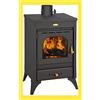 GrecoShop Stufa a legna carbone acciaio Kir 9/12 Kw vetro ceramico piastra cottura