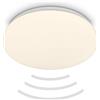 BRILONER - Plafoniera LED con rilevatore di movimento IP54, portata 3 m, luce bianca calda, 27x6,5 cm, bianca, per bagno