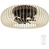 Cecotec Ventilatore da Soffitto con Luce EnergySilence LampAero 600 Natural WhiteWood. Paralume in Vimini, 20 W, Lampada Inclusa, Telecomando, Timer 8 Ore, 3 Velocità, 5 Pale, Estate/Inverno