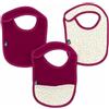 Domiva - Set di 3 bavaglini in schiuma 6-12 mesi, granadina in garza di cotone