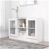QZZCED Mobile da soggiorno Armadi multiuso Armadi da cucina Armadietto con Vetrina Bianco 120x30,5x70 cm Legno Multistrato Adatto a clienti, cucine, camere da letto