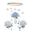 TVAIVTN Baby Campanelli Eolici, Campana Mobile Baby Culla, Campana di Vento Neonato, Carillon del Vento del Bambino Palla del Feltro a Mano Art Appeso Arredamento per Culla Decorazione e Cameretta, Blu