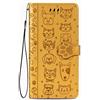 Fertuo Cover iPhone 12 PRO Max, Custodia Portafoglio a Libro in Pelle Flip Cover con Porta Carte, Chiusura Magnetica [Disegni di Gatto Cane] Case Antiurto per Apple iPhone 12 PRO Max, Giallo