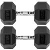 Fitvids Signature Fitness Manubrio esagonale rivestito in gomma, nero