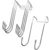 HLIWS Ganci Asciugamani Bagno-4 Pezzi 4,5cm gancio asciugamani, per cucina | Acciaio inossidabile, 75×153×41 mm, Forma a S, senza forature, portata 10kg, resistente, per appendere asciugamani, indumenti