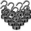 Keukenket 12 Ganci Magnetici Extra Forti, 15 kg, 20 mm, Al Neodimio con Gancio, Senza Punzonatura, Per Porte in Ferro, Ganci Magnetici da Cucina e Campeggio