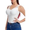 Joyshaper Canotta Modellante Donna Canotta Contenitiva Pancia Piatta Top in Pizzo Senza Maniche Con Scollo a V Shapewear Tank Tops, Bianco, XL