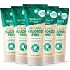 happybrush dentural by happybrush dentifricio senza fluoro, senza fluoro con sapore di menta, con protezione a 5 vie per l'alito fresco, senza microplastica, confezione da 5 (5 x 75 ml)