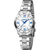 Silverora Orologio da donna analogico al quarzo, cronografo impermeabile in acciaio inossidabile, orologio da polso sportivo casual per coppia, Bianco-Donna, Bracciale
