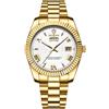 Lancardo Orologio da uomo cronografo analogico al quarzo luminoso data grande quadrante classico moda business orologi bracciale in acciaio inossidabile regalo elegante per gli uomini, Oro bianco,