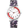 Silverora Orologio da taschino da infermiera in silicone,Orologio da donna al quarzo analogico per infermieri e qualsiasi altro professionista della salute, Nero - Quadrante Rosso