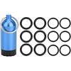 Keenso so Mini bombola di stoccaggio bombola + O-Ring, bombola da Sub Cilindro di Tenuta Anello di Tenuta O-Ring Mini bombola di stoccaggio bombola OR-MT02(Blu)