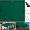 JUDANNA Tenda da sole impermeabile, rettangolare, da giardino, con protezione UV al 95%, resistente alle intemperie, per balcone, terrazza, giardino, verde, 2 x 3 m