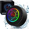 RIOCALOTDD Cassa Bluetooth Waterproof per Doccia, Altoparlante Portatile HD Stereo con Ventosa, Bluetooth 5.2 Aggiornato, Luci Colorate, Nero