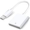 Wahbite Apple Lettore di schede USB C a SD per iPhone 15/15 Plus/15 Pro/15 Pro Max, MacBook Pro M1 Air, iPad Pro/Air, iMac, Surface, Galaxy S24 (bianco-1)