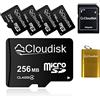 Cloudisk 5Pack 256MB Micro SD Card in Bulk Pack (NON GB) con adattatore SD Lettore di schede USB Scheda di memoria per piccoli dati, file, pubblicità o promozione (troppo piccola per qualsiasi video)