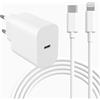 ilikable Caricatore iPhone Rapido con Cavo USB C to Lightning 2M Originale 20W Caricatore USB C Certificato MFi for iPhone 14/14 Pro/14 Pro Max/14 Plus/13/12/11/XS/XR/X/SE Type C Caricabatteria USB C