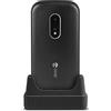 Doro 7030 Telefono Cellulare 4G per Anziani Dual SIM a Conchiglia con WhatsApp anche per Videochiamate e Facebook e Base di Ricarica (Nero) [Versione Italiana]