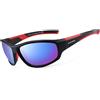 EYEFORE Occhiali da sole polarizzati, unisex, sportivi, per ciclismo, corsa, guida, pesca, CAT 3, C1 Montatura Nera / Lenti Blu Specchiate Cat 3, Medium